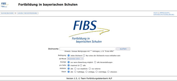 Layout der FIBS-Startseite von 2004 bis 2023
